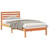 vidaXL Cadre de lit avec t&ecirc;te de lit Brun cire 100 x 210 cm Pin massif