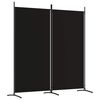 vidaXL Cloison de s&eacute;paration 2 panneaux Noir 175x180 cm Tissu