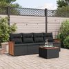 vidaXL Salon de jardin 5 pcs avec coussins noir r&eacute;sine tress&eacute;e