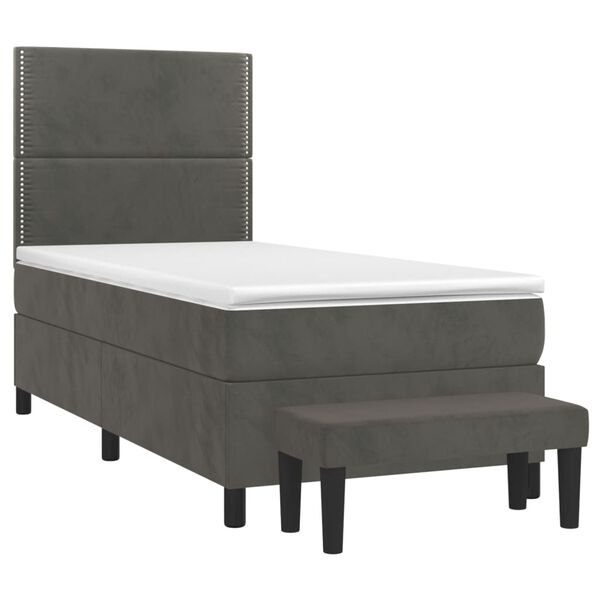 vidaXL Sommier à lattes de lit avec matelas Gris foncé 100x200 cm