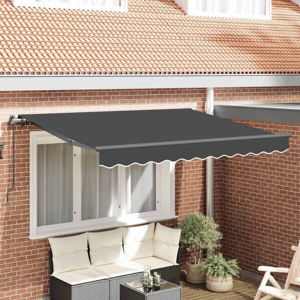 vidaXL Auvent R&eacute;tractable Anthracite 250 x 200 cm tissu