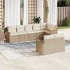 vidaXL Salon de jardin avec coussins 8 pcs beige r&eacute;sine tress&eacute;e