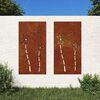 vidaXL D&eacute;corations murales de jardin 2pcs 105x55 cm design de fleur