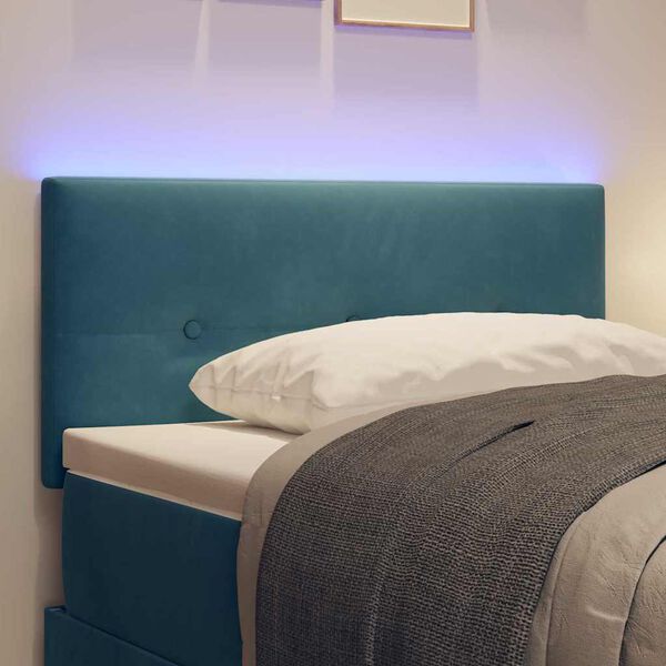 vidaXL T&ecirc;te de lit LED avec des lumi&egrave;res &agrave; LED Bleu 100 cm Polyester