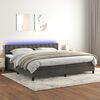 vidaXL Sommier &agrave; lattes de lit matelas et LED Gris fonc&eacute; 200x200 cm