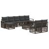 vidaXL Ensemble de canap&eacute; de jardin 10 pc Gris polyrotin