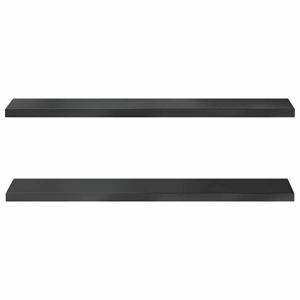 vidaXL &Eacute;tag&egrave;res murales 2 pcs 100x23,5 cm noir acier inoxydable