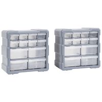 vidaXL Organisateurs multi-tiroirs avec 12 tiroirs 2 pcs 26,5x16x26 cm