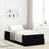 vidaXL Cadre de lit avec matelas avec matelas 2 pcs Noir tissu