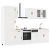 vidaXL Ensemble de 8 meubles de cuisine "Kalmar" en bois d'ingénierie blanc brillant