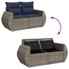 vidaXL Salon de jardin avec coussins 7 pcs gris r&eacute;sine tress&eacute;e