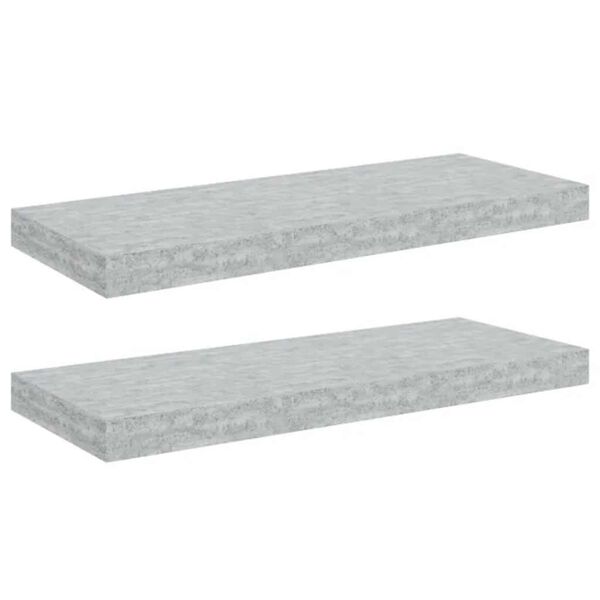 vidaXL &Eacute;tag&egrave;res murales flottantes 2 pcs gris b&eacute;ton 60x23,5x3,8 cm MDF
