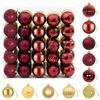 vidaXL Ensemble de boules de No&euml;l 75 pc Or et rouge bordeaux 6 cm