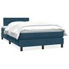 vidaXL Sommier &agrave; lattes de lit et matelas bleu fonc&eacute; 120x210cm velours