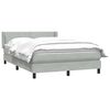 vidaXL Sommier &agrave; lattes de lit et matelas gris clair 160x220cm velours
