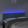 vidaXL T&ecirc;te de lit &agrave; LED Bleu fonc&eacute; 144x5x78/88 cm Velours