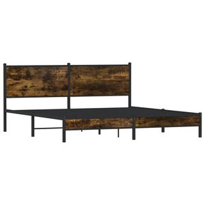 vidaXL Cadre de lit en m&eacute;tal sans matelas ch&ecirc;ne fum&eacute; 180x200 cm