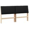 vidaXL T&ecirc;te de lit capitonn&eacute;e Noir 180 cm Pin massif