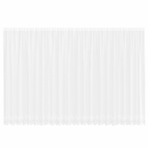 vidaXL Rideau en Dentelle Floral Blanc 200 x 600 cm Polyester
