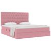 vidaXL Lit avec rangement et matelas Rose 160 x 200 cm Velours
