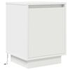 VidaXL Table de chevet avec lumi&egrave;res LED blanc 38x34x50 cm