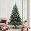 vidaXL Sapin de No&euml;l artificiel Vert 210 cm PVC, m&eacute;tal et plastique