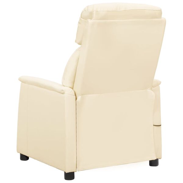 vidaXL Fauteuil inclinable Cr&egrave;me Similicuir