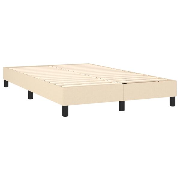 vidaXL Sommier &agrave; lattes de lit avec matelas Cr&egrave;me 120x200 cm Tissu