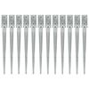 vidaXL Piquets au sol 12 pcs Argent&eacute; 7x7x75 cm Acier galvanis&eacute;