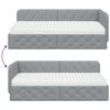 vidaXL Cadre de lit d'angle avec matelas Gris clair 90 x 200 cm tissu