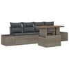 vidaXL Ensemble de canap&eacute; de jardin 5 pc Gris et marron