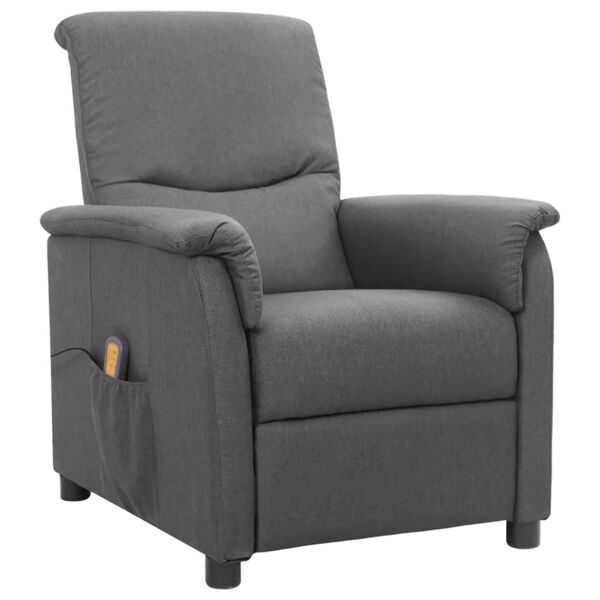 vidaXL Fauteuil de massage Gris clair Tissu