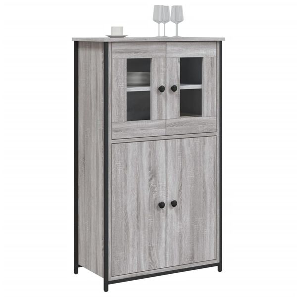 vidaXL Buffet haut sonoma gris 62x32x106,5 cm bois d'ing&eacute;nierie
