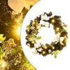 vidaXL Couronne de No&euml;l avec lumi&egrave;res LED Noir 60 cm PVC