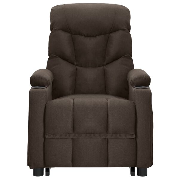 vidaXL Fauteuil de massage Marron fonc&eacute; Tissu