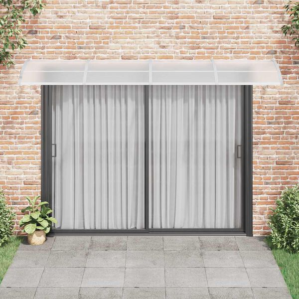 vidaXL Auvent de porte Gris et transparent 350x75 cm Polycarbonate