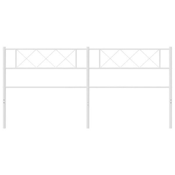 vidaXL T&ecirc;te de lit de remplacement m&eacute;tal blanc 180 cm