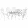 vidaXL Ensemble de salle &agrave; manger pour jardin 7 pcs Blanc Aluminium