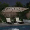 vidaXL Parasol Taupe 352 x 251 x 265 cm Polyester et Aluminium
