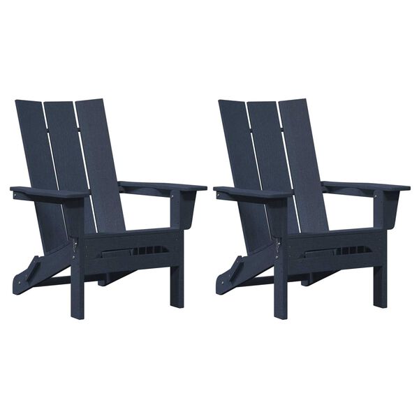 vidaXL Mobilier de jardin lounge 2 pcs Bleu marine 74.5 x 80.5 x 90cm
