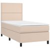 vidaXL Sommier &agrave; lattes de lit avec matelas et LED Cappuccino 90x200cm