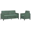 vidaXL Canap&eacute; avec rangement 2 pc Vert Mer Polyester