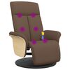 vidaXL Fauteuil inclinable de massage avec repose-pieds marron tissu