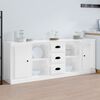 vidaXL Buffets 3 pcs blanc brillant bois d'ing&eacute;nierie
