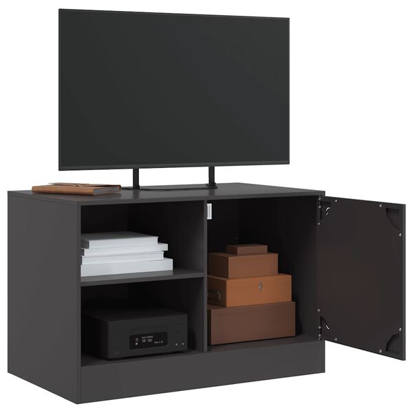 vidaXL Meubles TV 2 pcs noir 67x39x44 cm acier