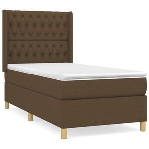 vidaXL Sommier &agrave; lattes de lit avec matelas Marron fonc&eacute; 90x200 cm