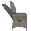 vidaXL Chaise inclinable de jardin avec coussins gris r&eacute;sine tress&eacute;e
