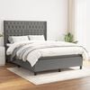 vidaXL Sommier &agrave; lattes de lit avec matelas Gris fonc&eacute; 140x190cm Tissu