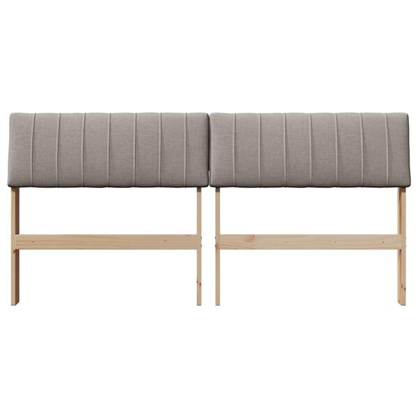 vidaXL T&ecirc;te de lit capitonn&eacute;e Taupe 160 cm Pin massif