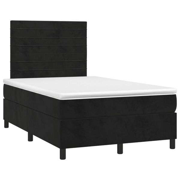 vidaXL Sommier &agrave; lattes de lit avec matelas Noir 120x200 cm Velours